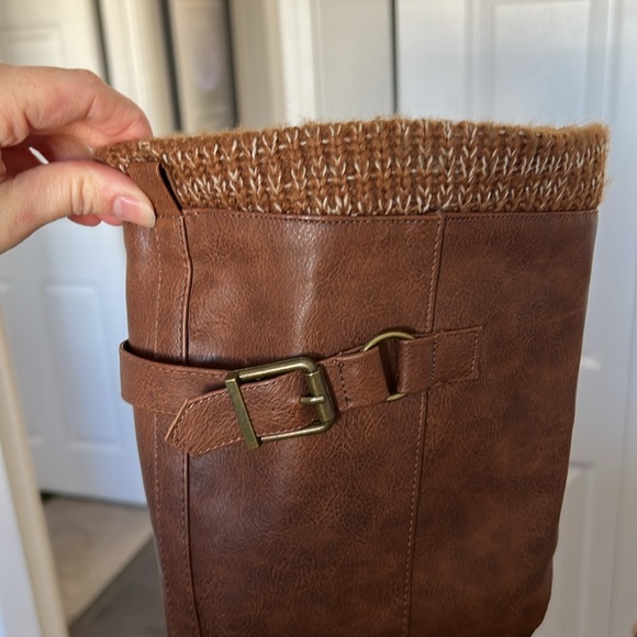 Talisa Sweater Cuff Cognac Riding Boot - Picture 7 of 8